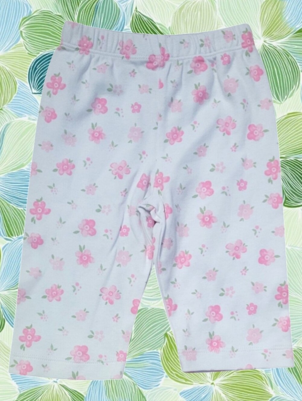 Luigi Kids by Acvisa Girl's Floral Knit Jersey Leggings